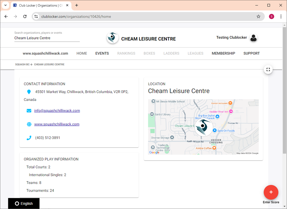 Club Locker Club Screen
